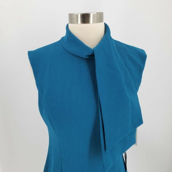 Harper Rose Tie Neck Sheath Dress in Peacock sz 4 - Picture 5 of 10